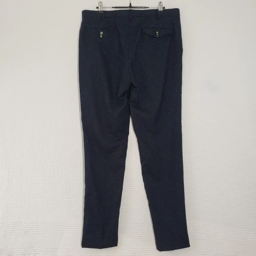 Twisted Tailor Pants Mens 34R Navy Nep Brenes Slim Fit Suit Trousers Dress Party - Picture 2 of 16